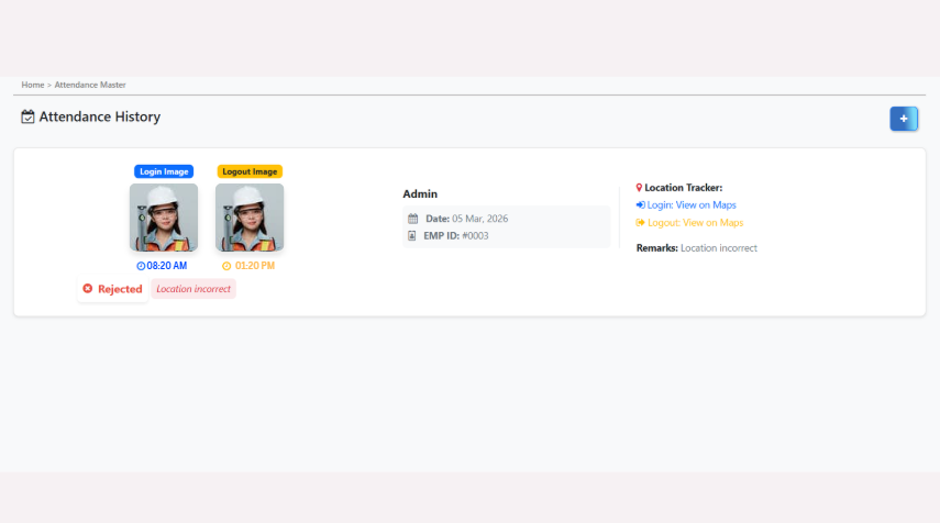 Labour attendance history panel